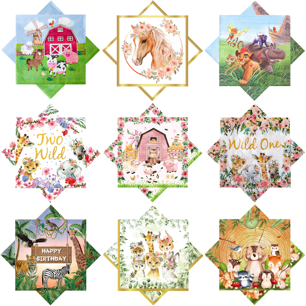 Model Kit Horse - 20/40pcs Cartoon Animal Farm Napkins Tiger