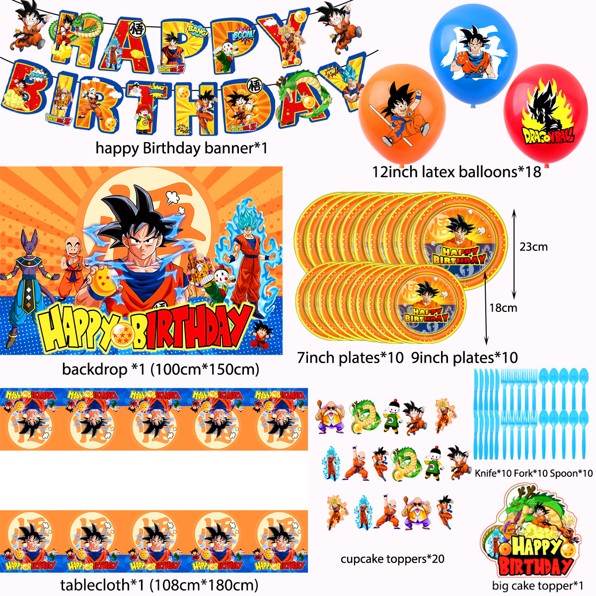 Model Kitchen Set - Dragon Ball Theme Party Supplies Set