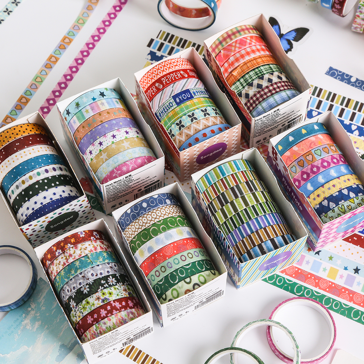 8 Rolls Colorful Washi Tape Se - огляд і ціна Masking Tape Thin