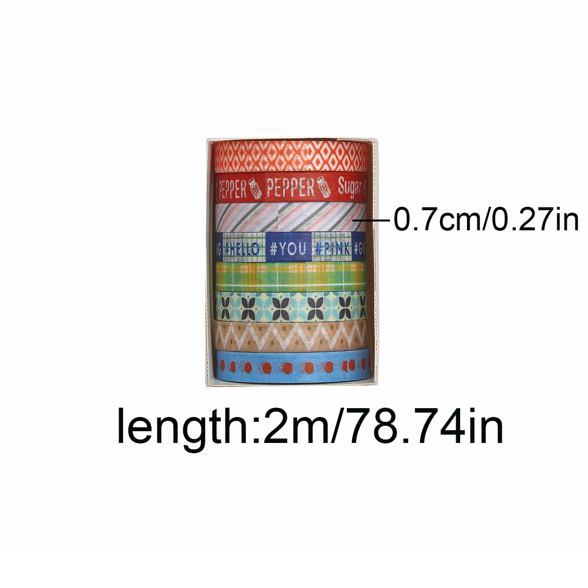 8 Rolls Retro Patterned Washi  - огляд і ціна Masking Tape Thin