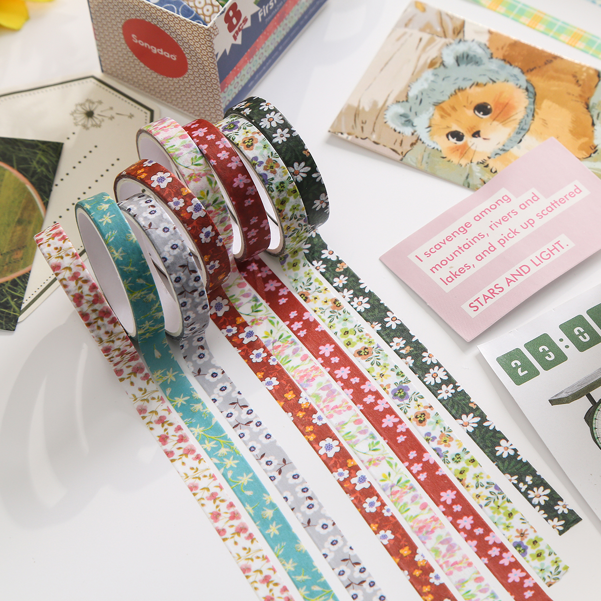 8 Rolls Retro Patterned Washi  - огляд і ціна Masking Tape Thin