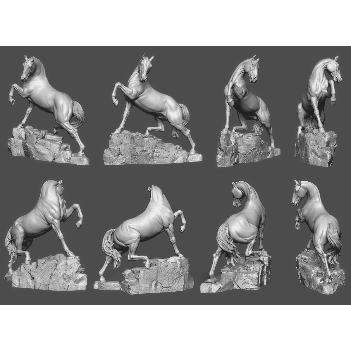 54mm unpainted resin model kit - огляд і ціна Model Kit Horse