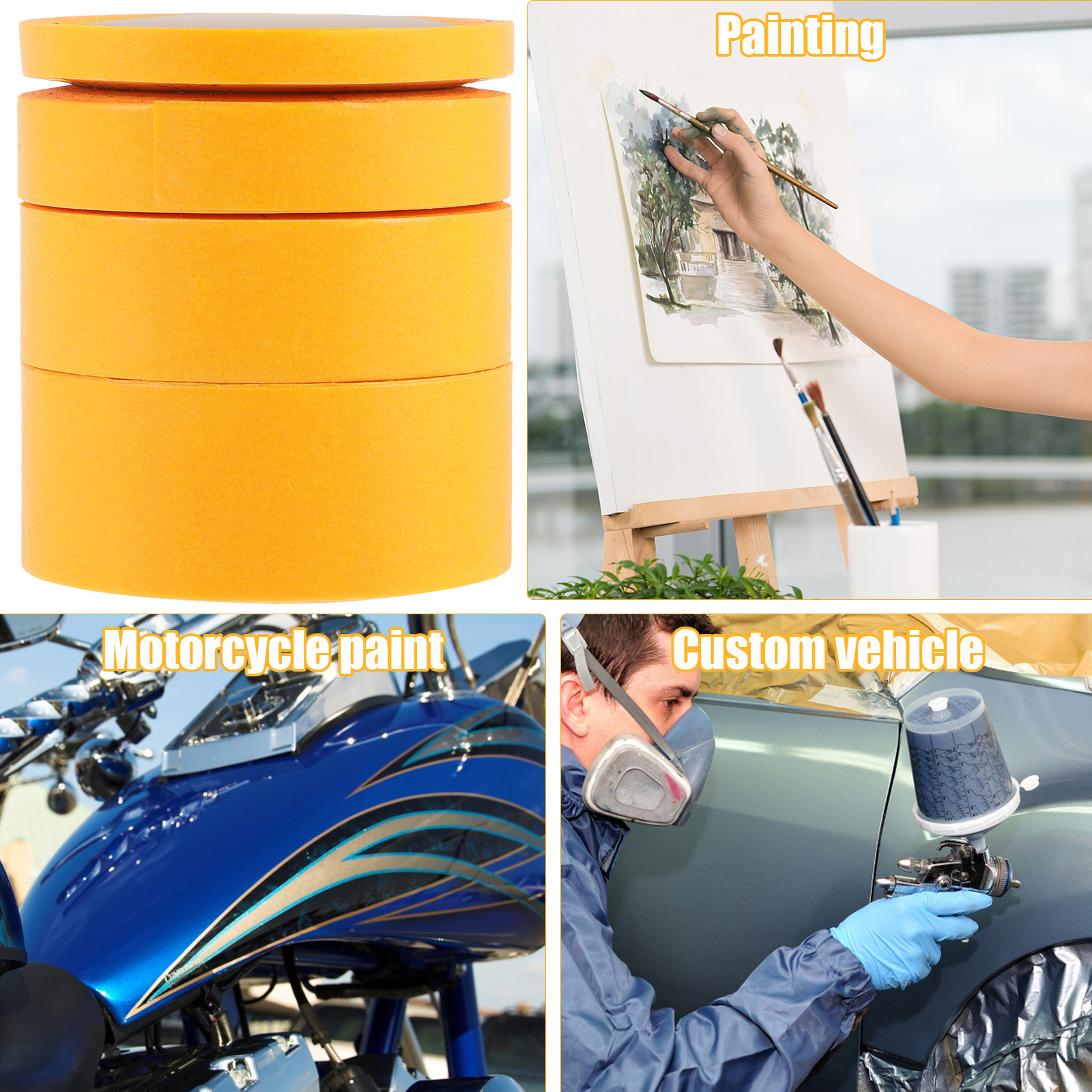 4 Rolls Thin Professional Mask - огляд і ціна Masking Tape Thin